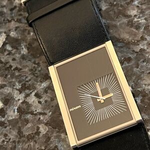 Nixon Black and Silver Women's Rectangular Watch